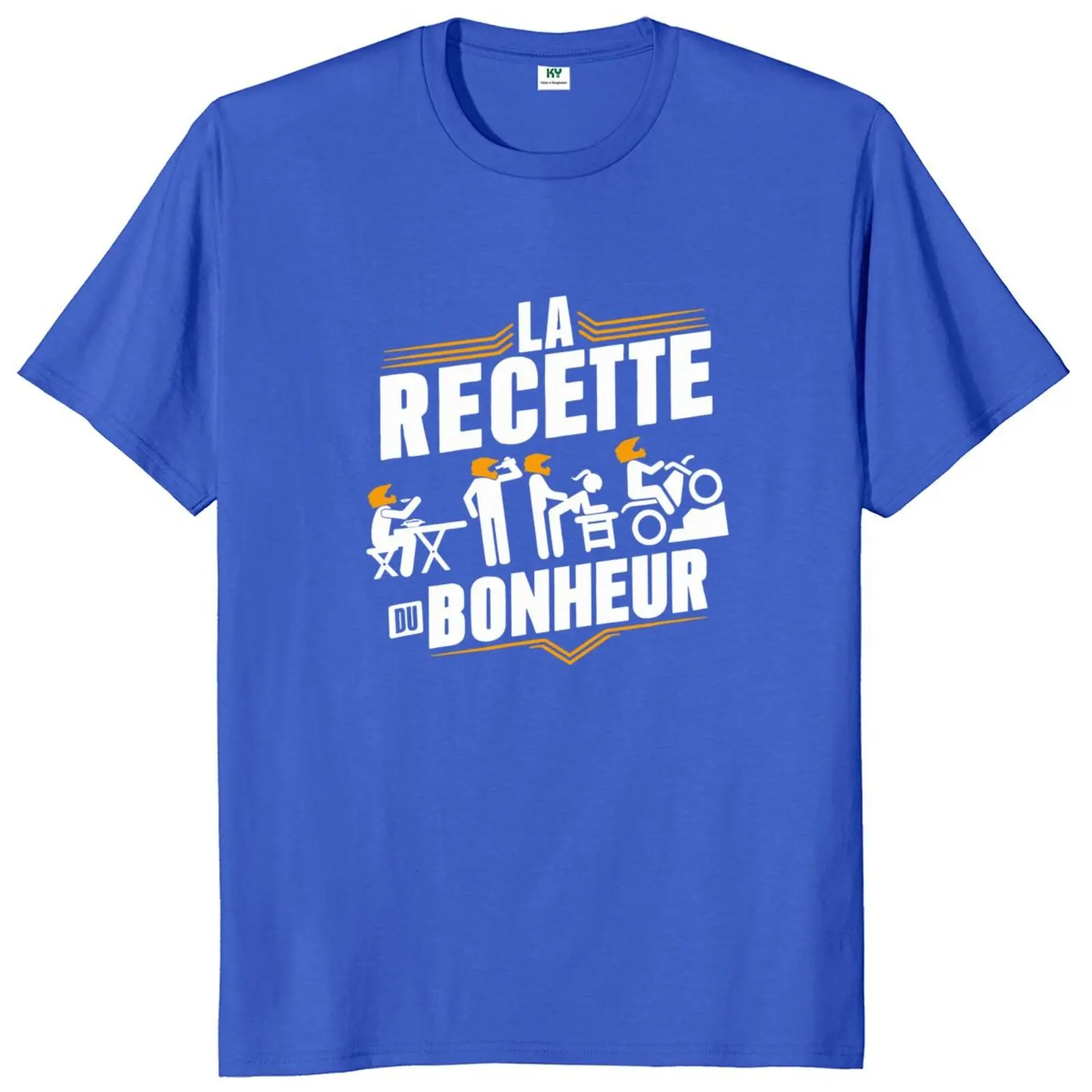 T-shirt Manches Courtes 100% Coton Décontracté et Respirant pour Amoureux de Moto, Vêtement avec Texte en Français, Taille Européenne