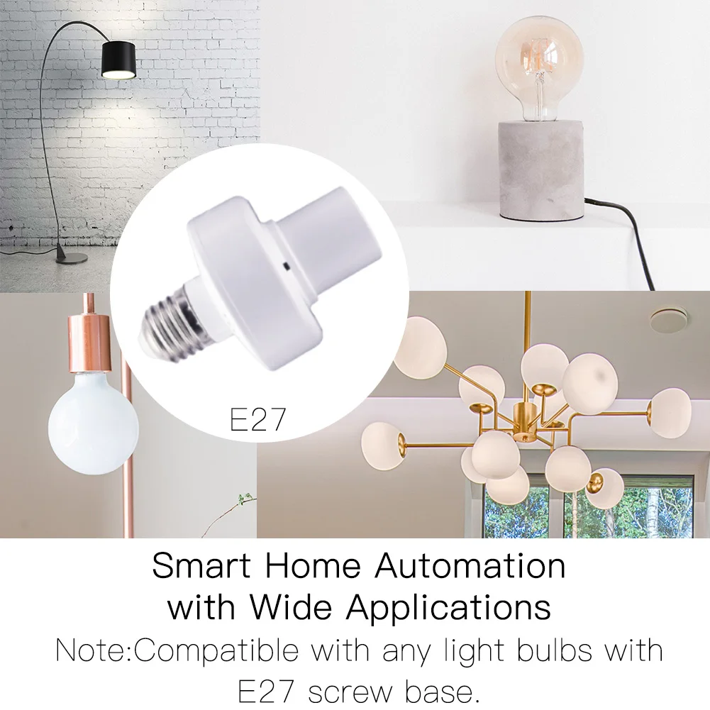 Imagem -05 - Wifi Smart Light Bulbo Adaptador Suporte da Lâmpada Base ac Vida Inteligente Tuya Controle de Voz sem Fio com Alexa Google Casa E27 E26 85265v