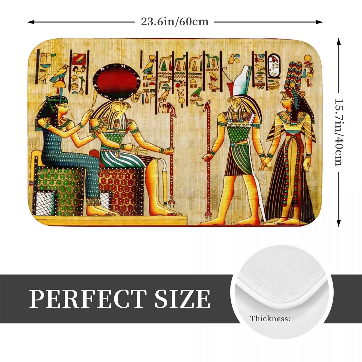 Ancient Egypt Foot Mat Kitchen Shower Room Retro Bath Mat Quick Dry Modern Bathroom Rug Waterproof Anti-Slip Toilet Mat