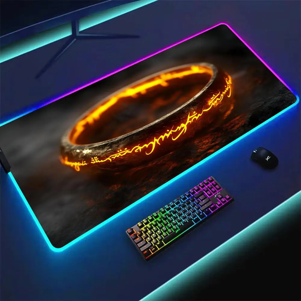 

RGB Mouse pad Magic Ring Design gaming mat rubber anti-slip Desk Mat LED glow Gaming keypad mousepad gamer pc accessories