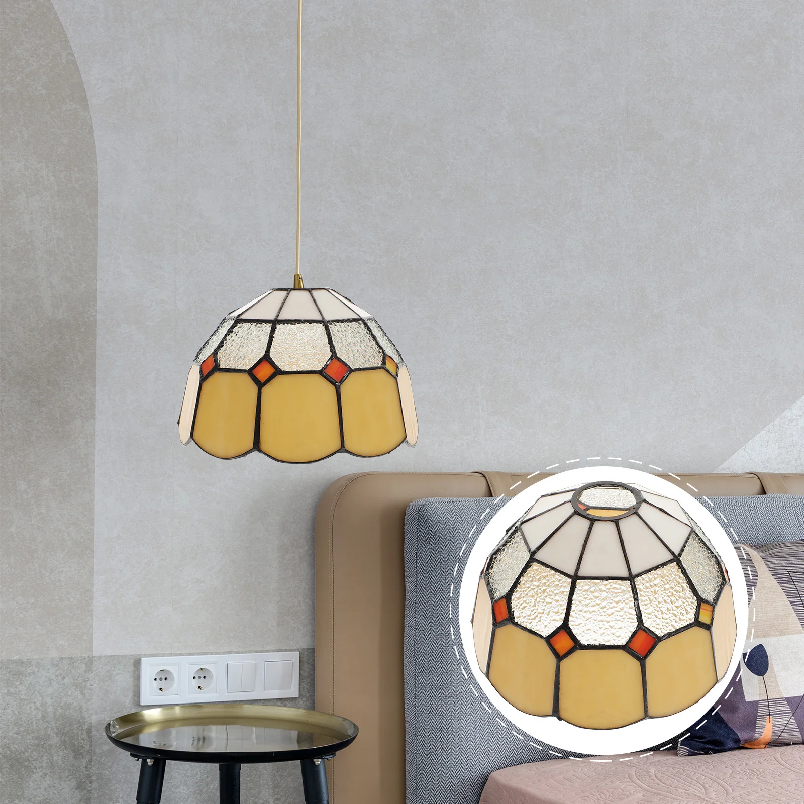 

Colored Glass Lamp Shade Replacement for Chandelier Pendant Light Stained Glass Lampshade Decorative Ceiling Lamp Cover Wall