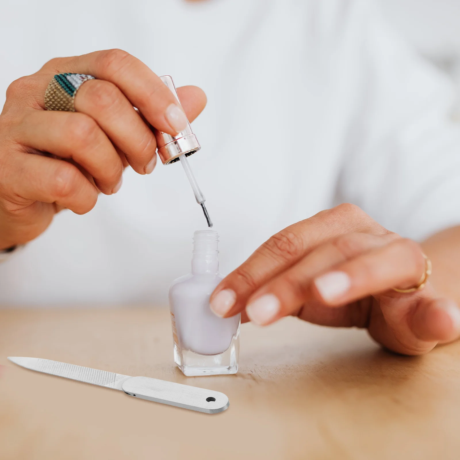 

5Pcs Nail File Stainless Steel Double Sided Manicure Pedicure Tool Portable Travel Fingernail Toenail Filing Buffing