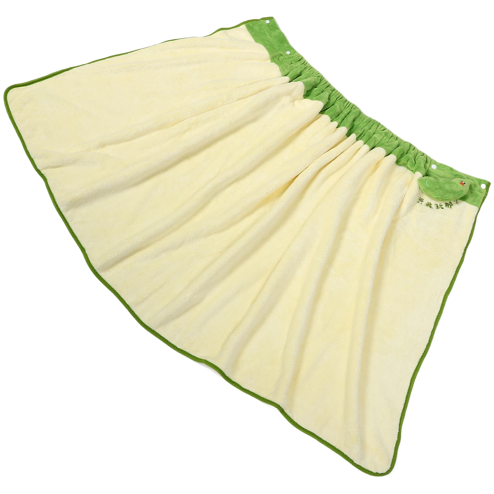 

Coral Fleece Bath Towel Women Shower Wrap Robe Absorbent Cartoon Garlic Design Non Shedding Spa Towel Bathrobe Body Drying Skirt