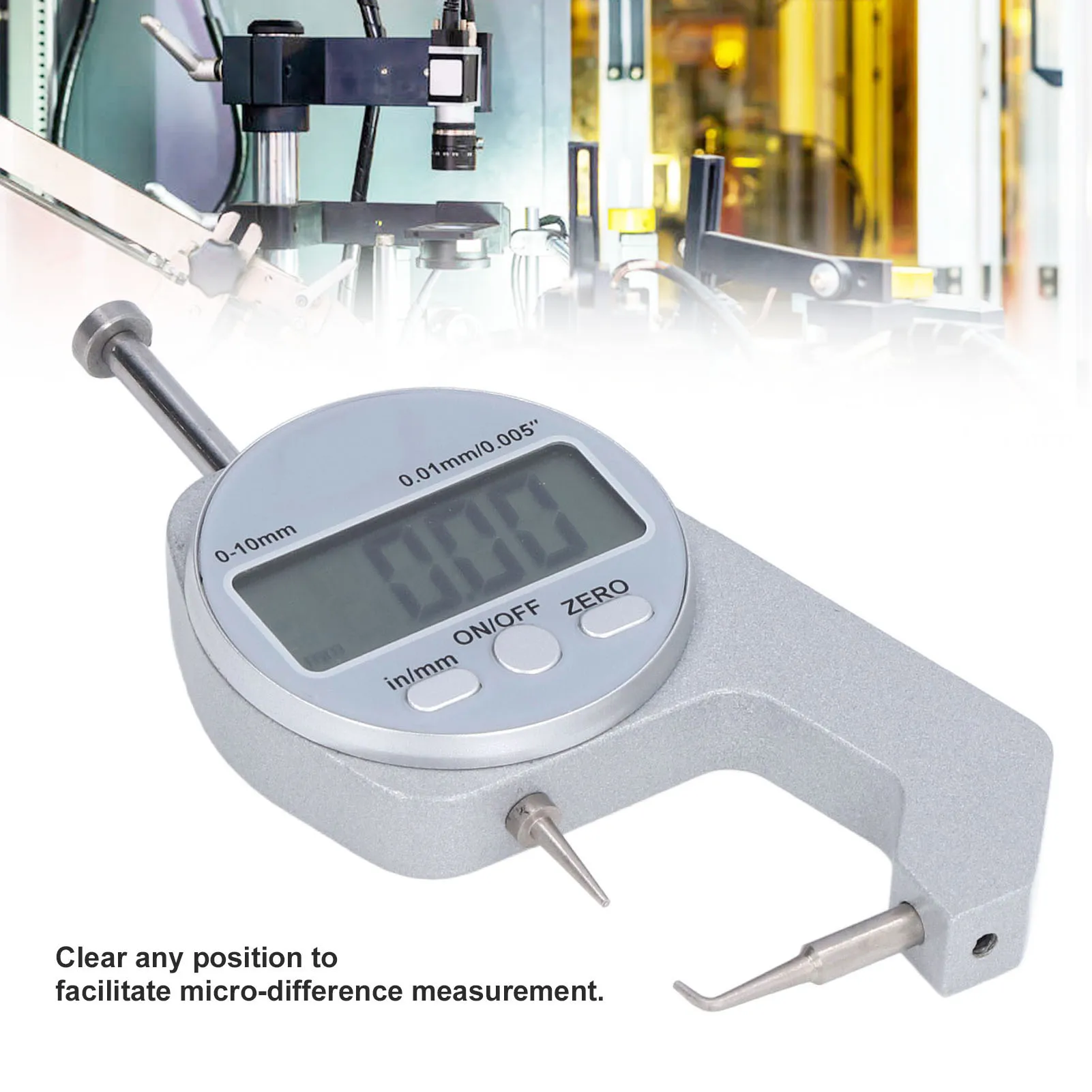 Толщиномер 0‐10 мм, диапазон ЖК-экрана, цифровой дисплей, изогнутый наконечник, мини-толщиномер, тонкий металлический микрометр, толщиномер