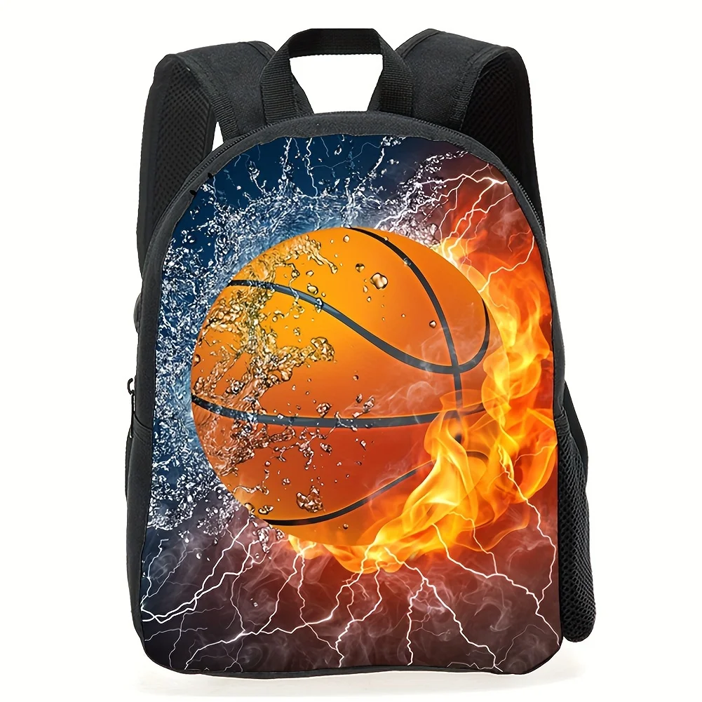 

CAIWEI Junior Basketball Themed Backpack - Lightweight and Durable Polyester with Adjustable Shoulder Strap and Zipper Closure