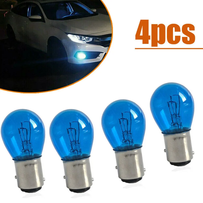 

4pcs 1157 S25 5W 12V 1016 1034 1076 1130 Blue Car Tail Brake Stop Reverse Lights Signal Turn Tail Lamp Bulb Light Accessories