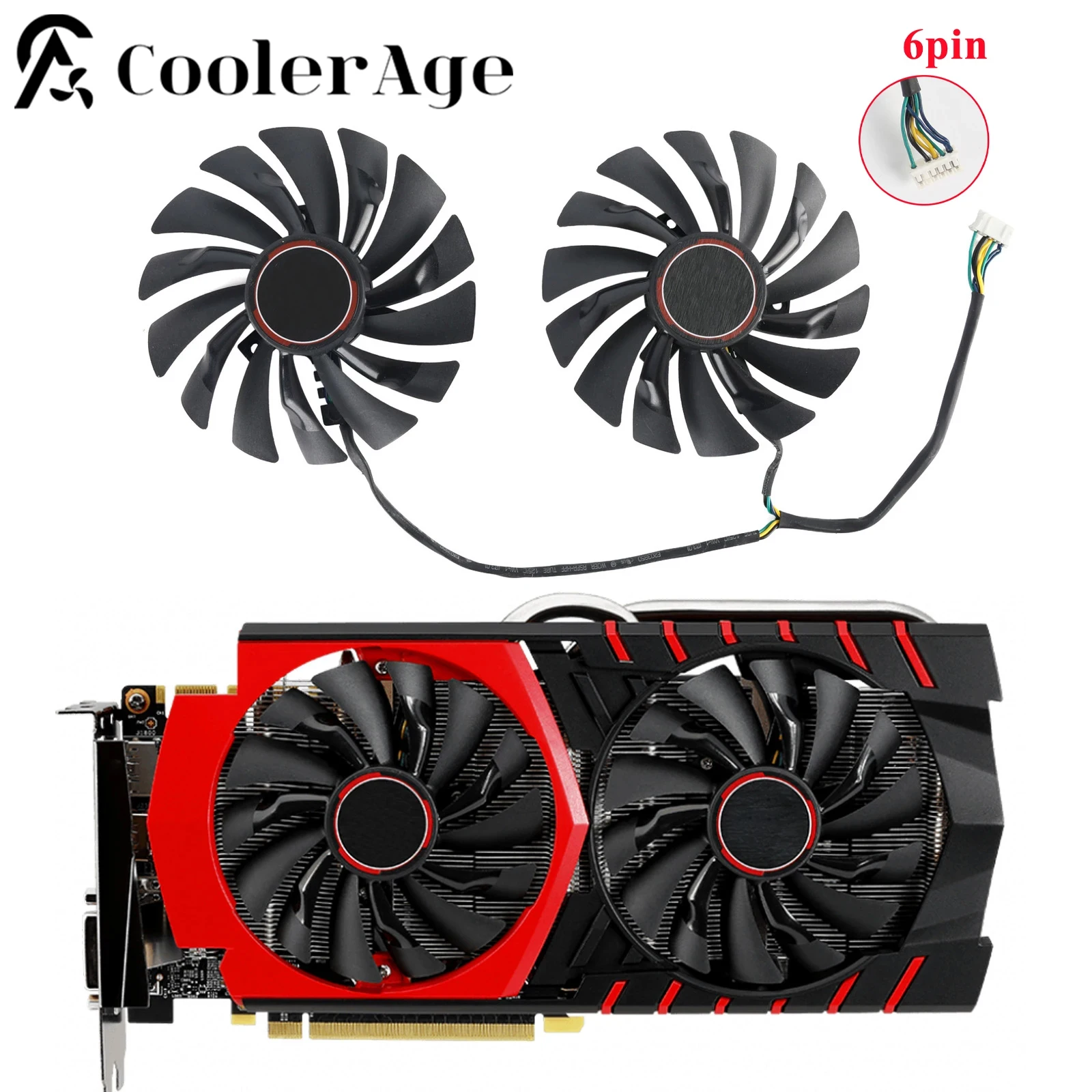 

New 95MM PLD10010S12HH 6Pin Graphics Video Card Cooler Fan For MSI GTX970 GTX 970 GAMING Dual Fans Twin Cooling Fan