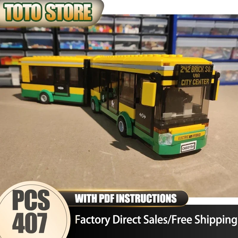 

Moc Building Bricks Шарнирный автобус/7641 Автобус с крышей Модификация Технологии Модульные блоки Городской автомобиль Подарки Игрушки Наборы для самостоятельной сборки