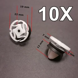 ドアトリムパネル取り付けクリップ、白いナイロン取り付けクリップアクセス、Peugeot 7703077476、d206、21.5x20mm、10個