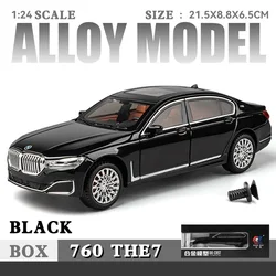 1/24 BMW 760li Alloy Diecast Decoration Bedroom Home Interior Ornaments Choice Fashion Collecting Hobbies Model Car Gifts Box