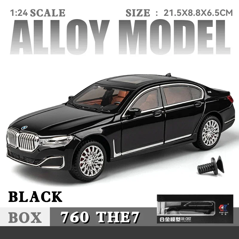 1/24 BMW 760li Alloy Diecast Decoration Bedroom Home Interior Ornaments Choice Fashion Collecting Hobbies Model Car Gifts Box