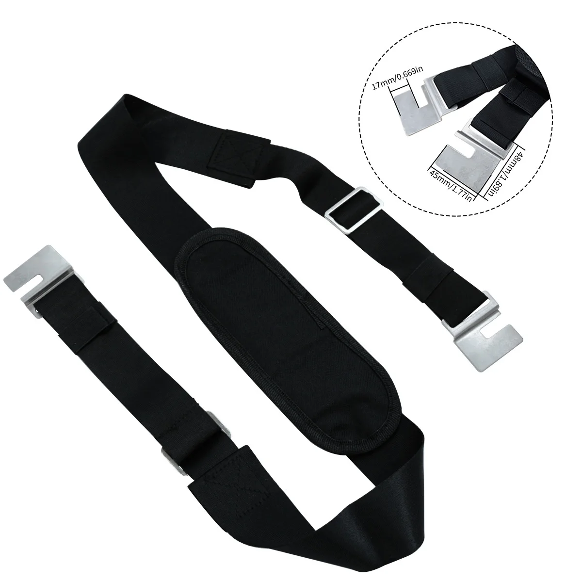 2 types de bretelles noires pour boîte à outils, sangle à bandoulière simple durable, accessoire pour boîte à outils (solo sangle)