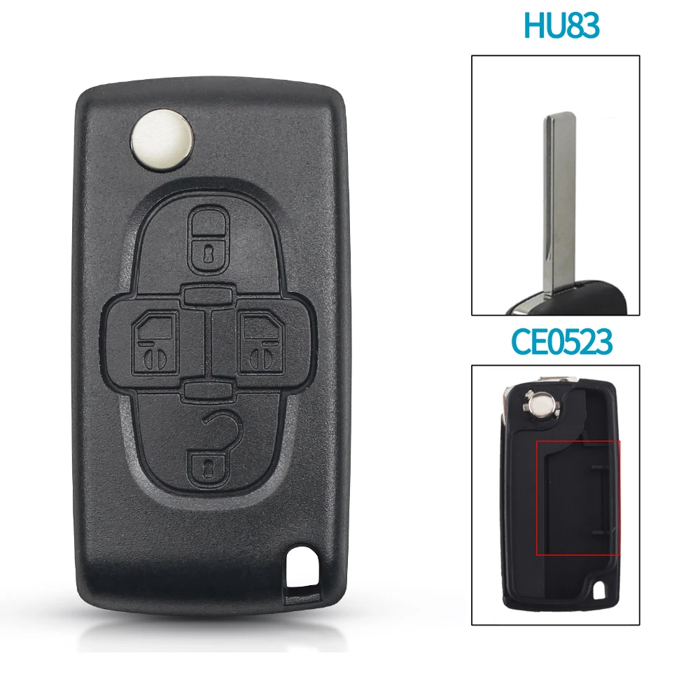 KEYYOU 2/3 Knoppen voor Peugeot 207 307 308 407 607 807 Voor Citroen C2 C3 C4 C5 C6 Afstandsbediening sleutel Case Va2/Hu83 CE0523 CE0536