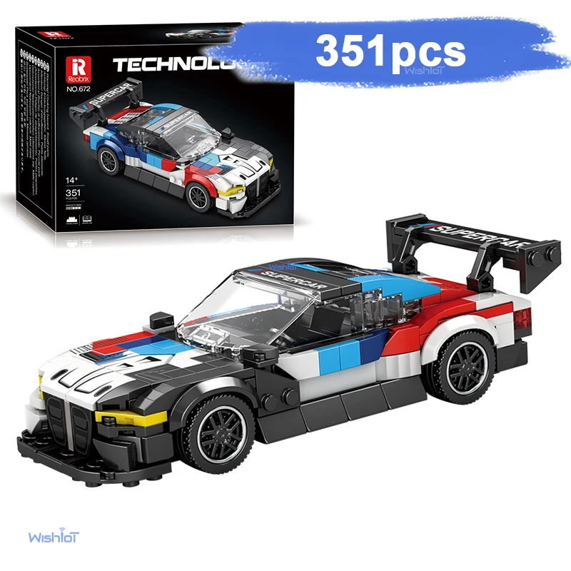 Coche 672, Modelo a Escala 1:24, 351 Piezas, Bloques de Construcción MOC, Ciudad Creativa, Ladrillos de Experiencia, Juguetes Educativos Técnicos para Niños, Regalo