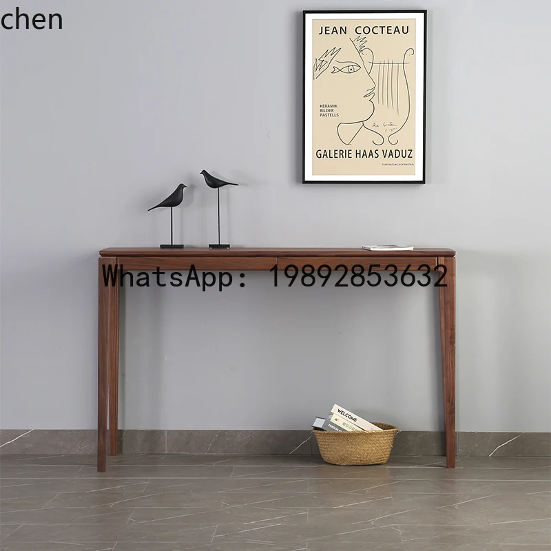 

Solid Wood Entrance Table Black Walnut Bar Case Bar White Oak Narrow Table Modern Bar Table