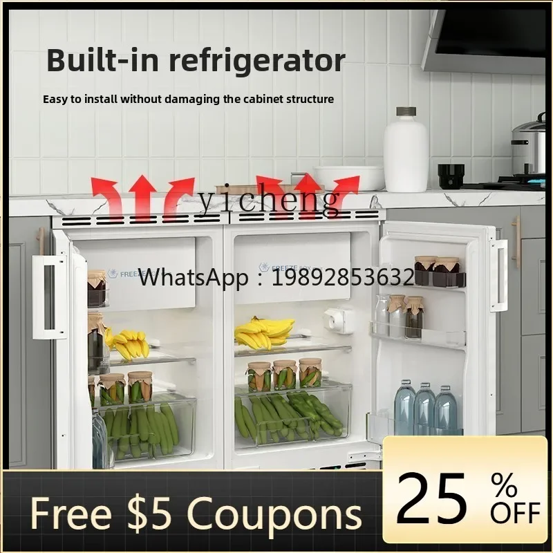 a6 Horizontal Embedded Direct Cooling Refrigerator Undercounter Household Embedded Small Mini Embedded Bottom Refrigerator