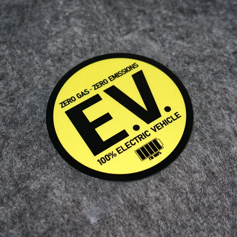 

10Cm Environmental Protection Funny Zero Gas Emissions 100% Electric Energy Vehicle Auto Car Styling Sticker Decals PVC KK