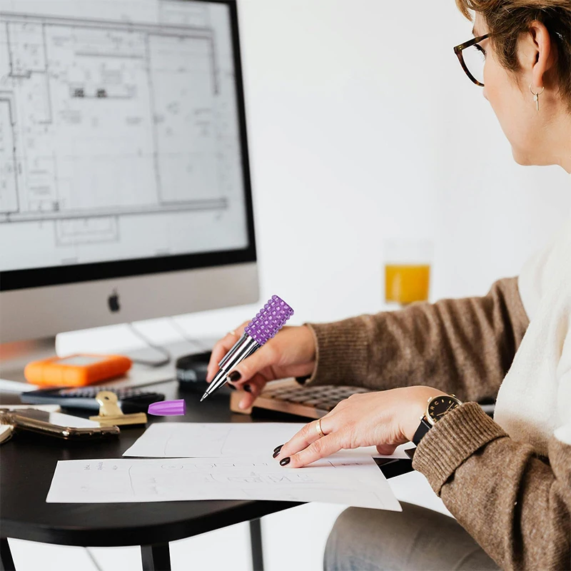 18 個オフィス文具ラインストーン口紅形状ボールペンボールペン