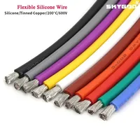 1/5/10m Soft Silicone Cable 26 24 22 20 18 16 14 12 10 8 6 4 2AWG Car Battery Automotive Wiring Heat-resistant Electrical Wires