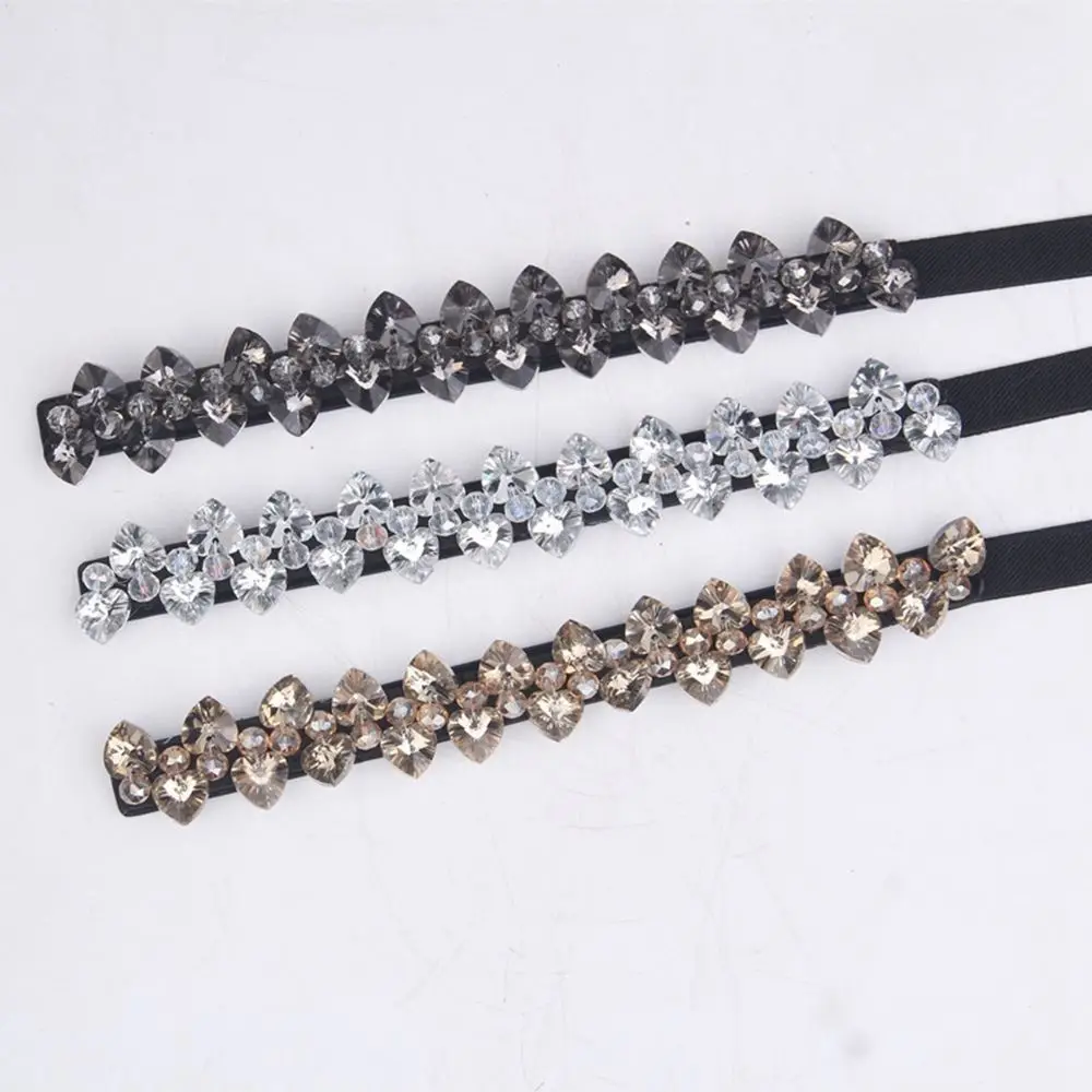 

Dress Accessories Rhinestone Heart All-match Shine Waist Corset Belts Elastic Cummerbunds Women Waist Belt Crystal Elastic Belt