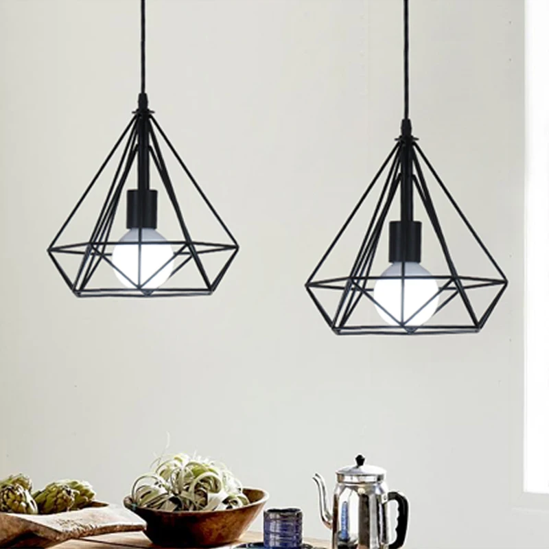 

Винтажный подвесной светильник, промышленная клетка в стиле лофт, подвесной светильник, кухонный остров, лампы для дома, гостиной, светильник, декор, люстра
