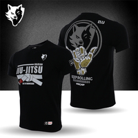 VSZAP Brazilian Jujitsu Sports Wolf  BJJ Casual T-shirt Men's and Women's Fighting MMA Training Fitness Top