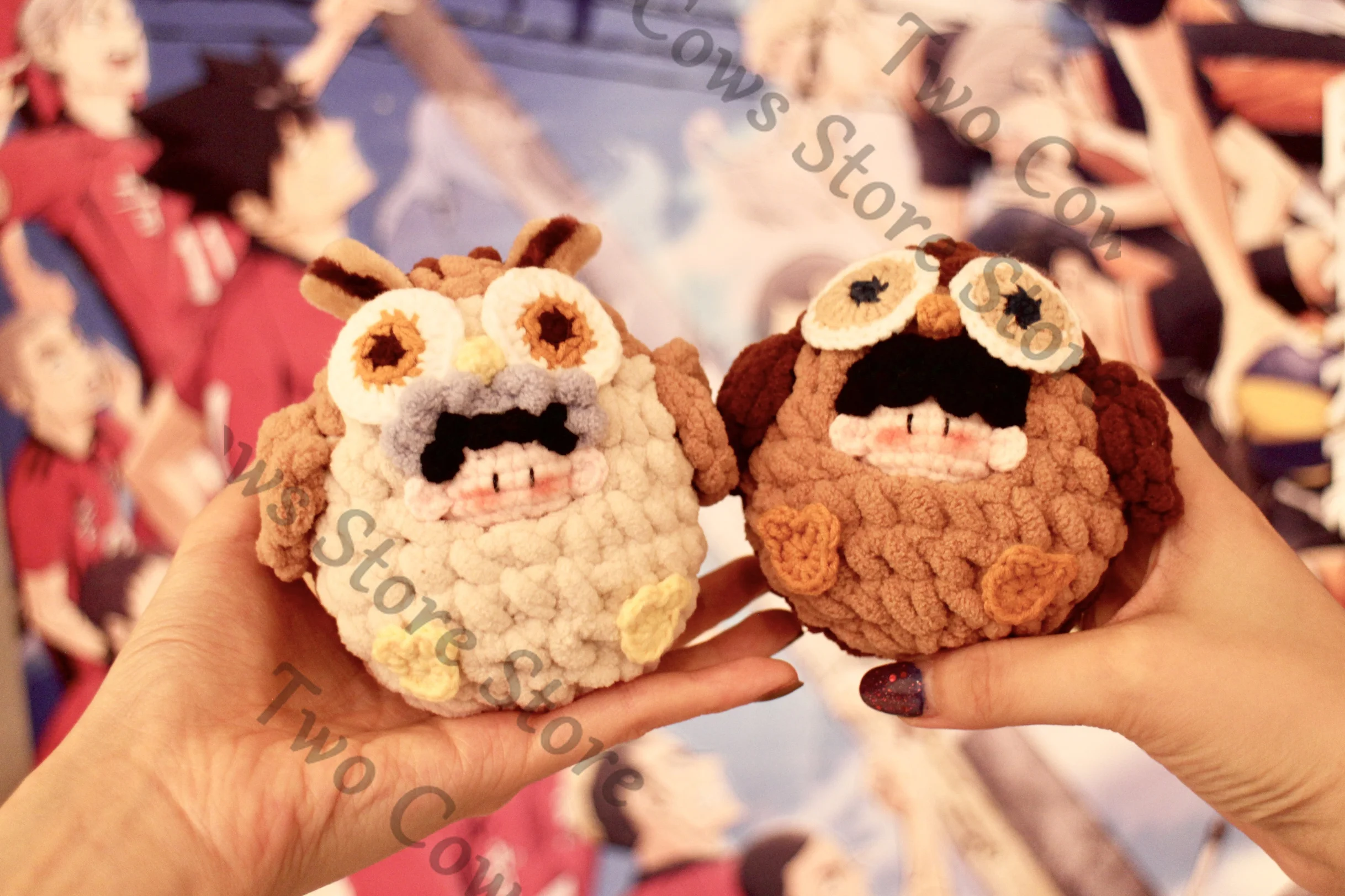 

Haikyuu!! Kotaro Bokuto Akaashi Keiji Anime Pendant Handmade Hand Knitting Keychain Cosplay Keyring Cartoon Gift