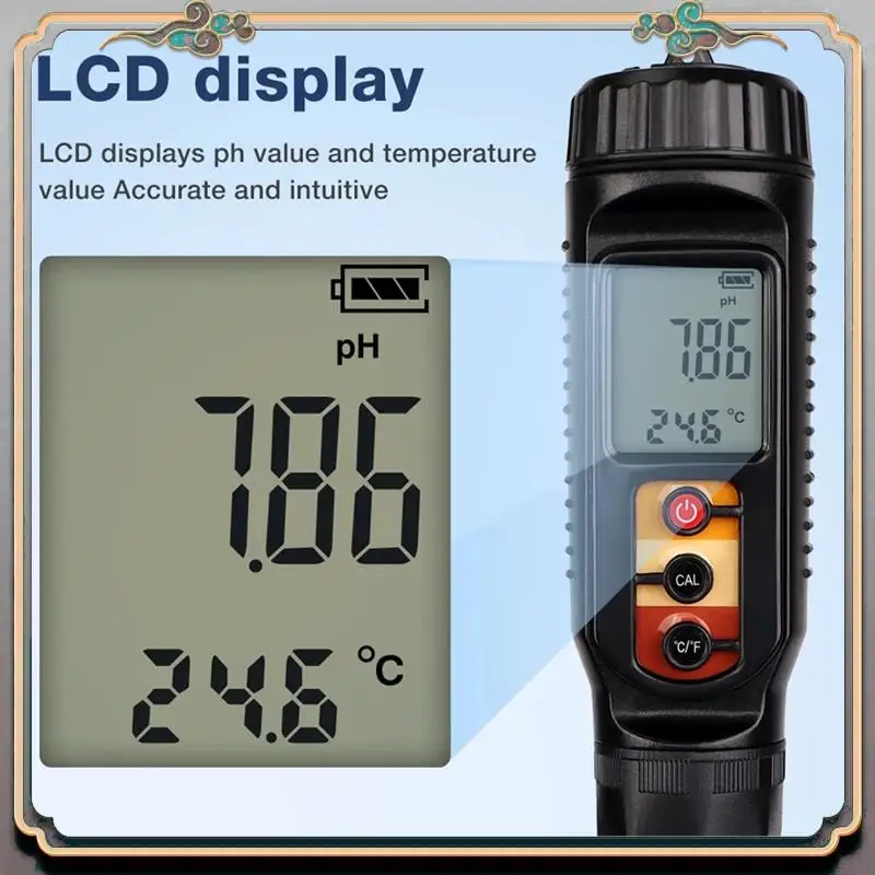

Durable Digital Food PH Meter 0.00-14.00 Soil Dough PH/Temperature Detector For Meat Cheese Bread Analyzer Meter