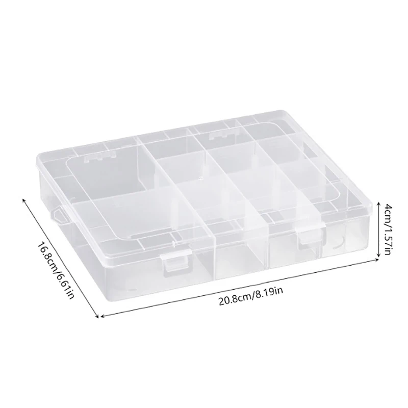 Scatola portaoggetti divisoria rimovibile in plastica da 14 griglie Custodia organizer regolabile per gioielli Orecchini Perline Piccole parti Hardware e artigianato