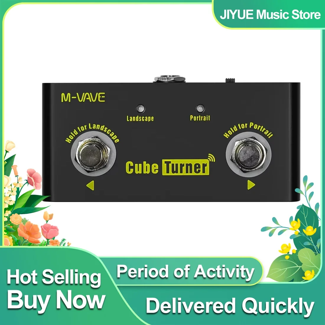 M-VAVE Cube Turner Wireless Page Turner Pedal Rechargeable Guitar Effect Pedal Music Sheet Turner Compatible With Android
