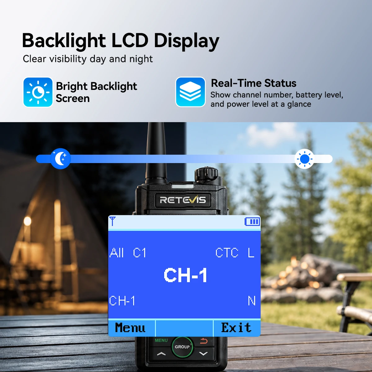 RETEVIS RB658P PMR-Funkgerät mit App- und PC-Programmierung, 10 m Bluetooth-Verbindung, lizenzfreies Funkgerät für Camping und Survival – Detail 11