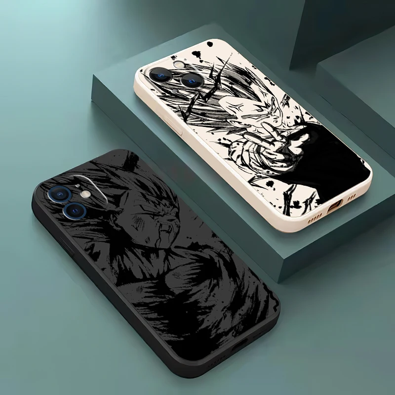 D-Dragons Balls V-Vegeta Phone Case For iPhone 15 14 13 12 11 Pro Max Mini 7 8 Plus X XR XS Max Liquid Silicone Back