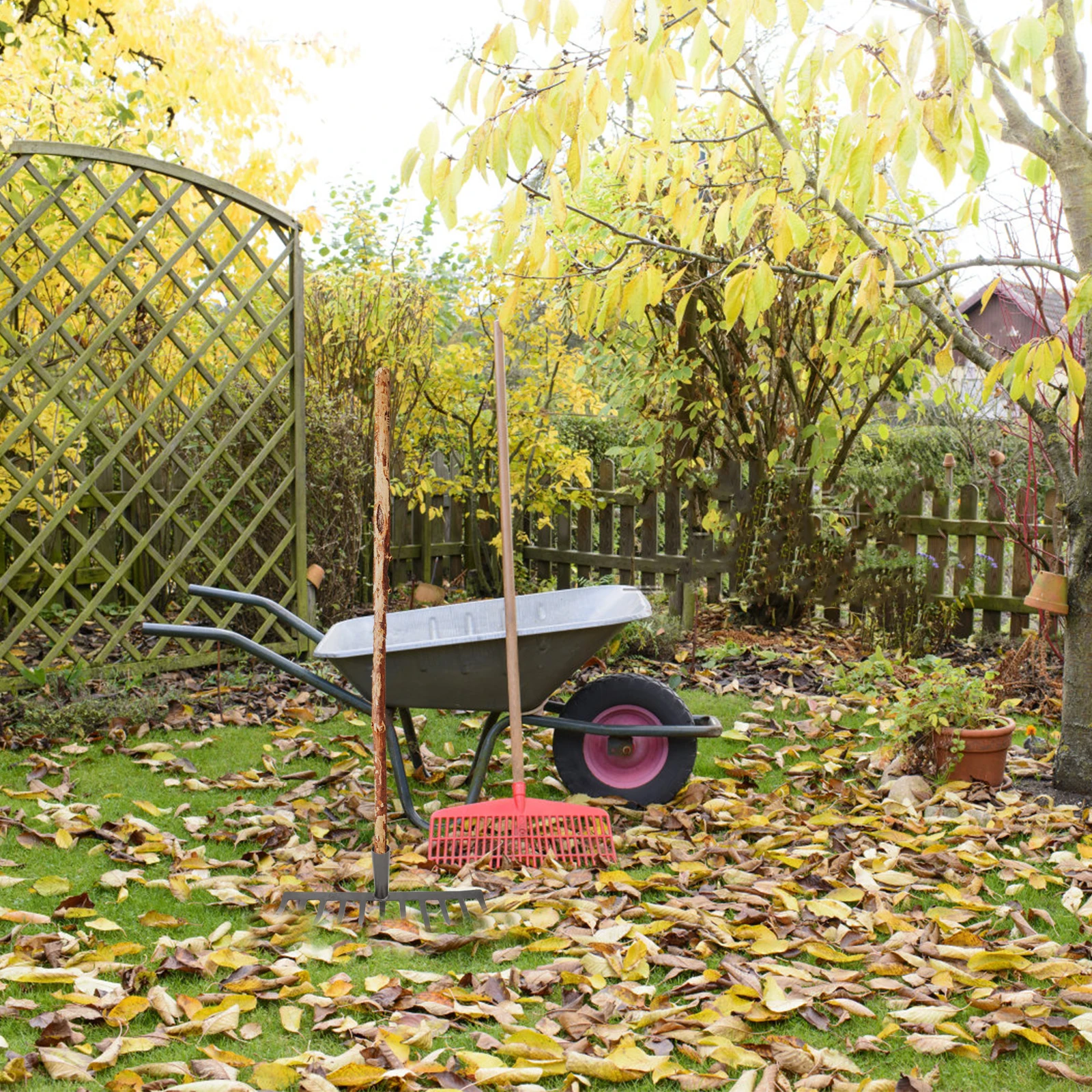 

Garden Rake Agricultural Grass Rake Sturdy Design Easy Operate Soil Cultivation Leaves Collection Durable Tool