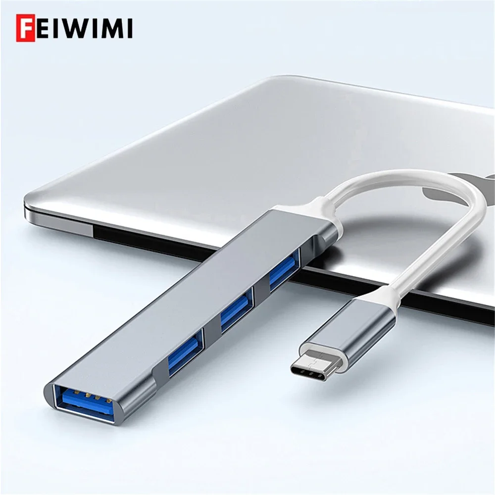 USB-Разветвитель USB Type-C 3,0, 4 порта, OTG, для HUAWEI, Xiaomi, Macbook Pro, 13, 15, Air Pro, аксессуары для компьютеров