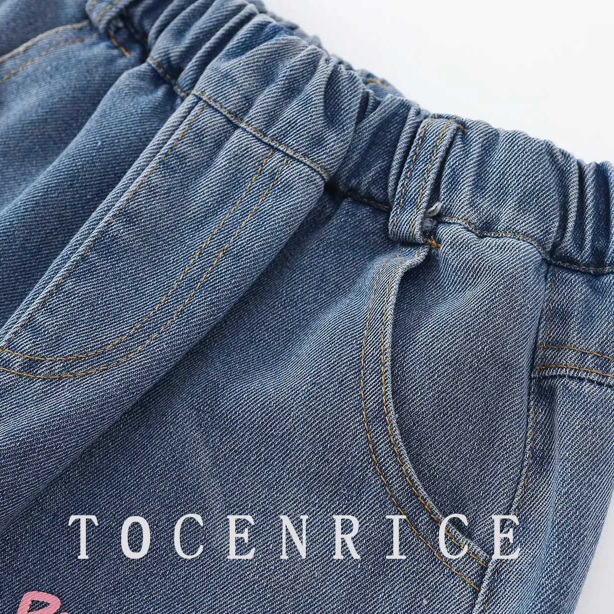 Kpop الساحرة الصيادين الأطفال الجينز الفتيات الربيع والخريف جديد السراويل المستقيمة الفتيات السراويل المد #3