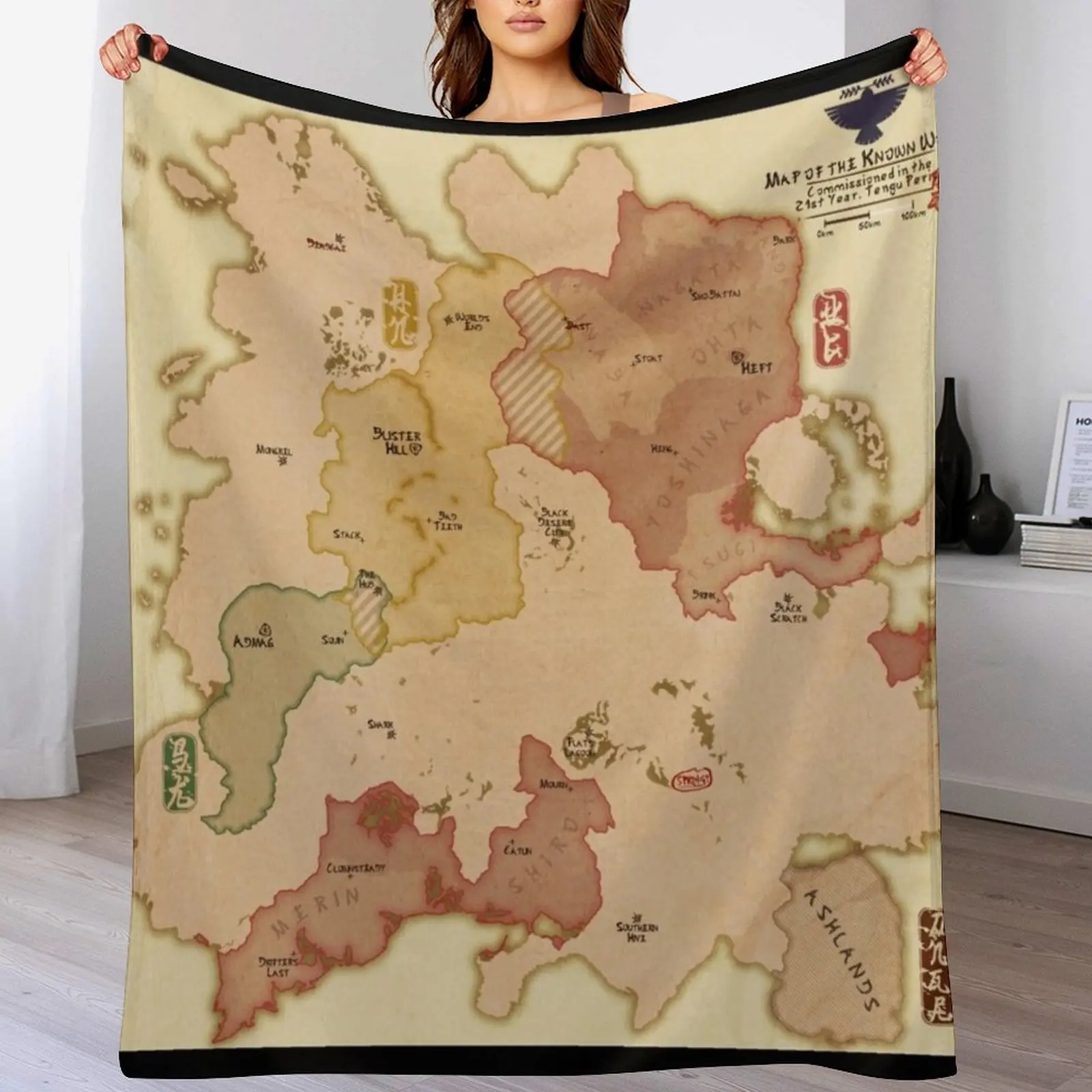 Kenshi Map Throw Blanket Bed For Baby anime Blankets