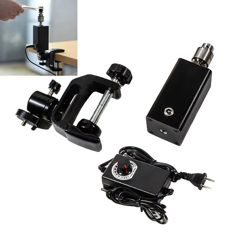 

110V-220V Electric Leather Edge Sanding Burnishing Machine Adjustable Handmade DIY Ebony Polishing Rod Trimming Head Set