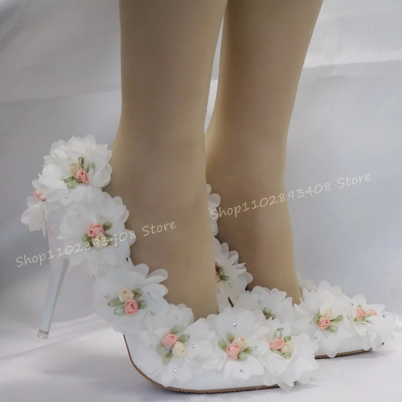 Zapatos de tacón alto con punta en pico Para mujer, calzado de boda, con cristales poco profundos, de talla grande, 2023