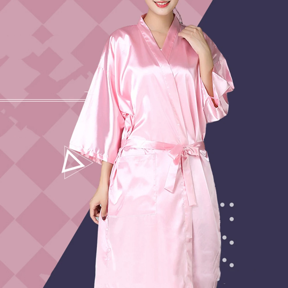 

1pc Beauty Salon Gown Hair Dyeing Waterproof Quick-Dry Comfortable Fabric Sleepwear Style Hairdressing Apron