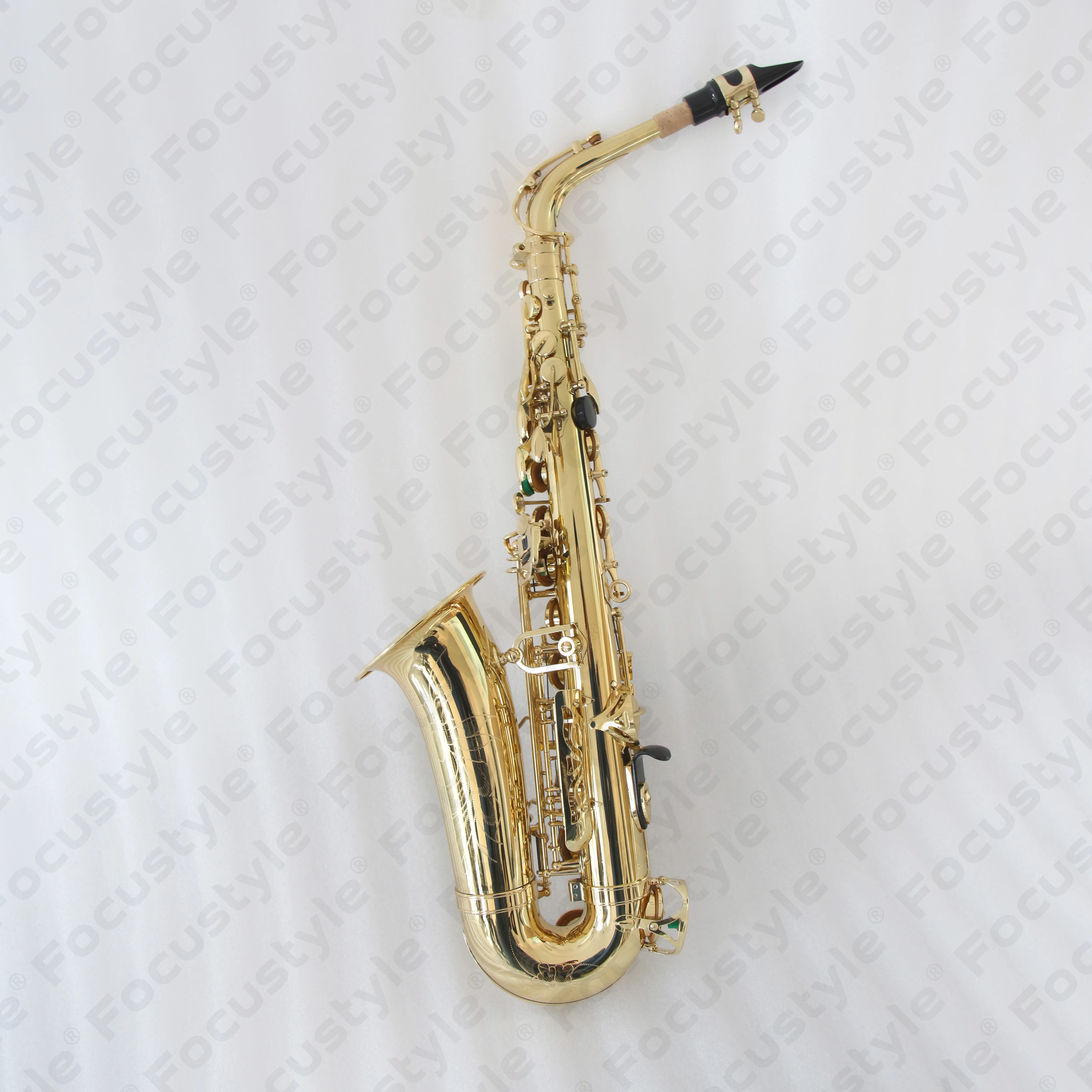 Chinese Handmade High Grade Professional Gold Lacquer Brass Body Eb Flat Alto Saxophone For Sale Sax With Case And Accessories