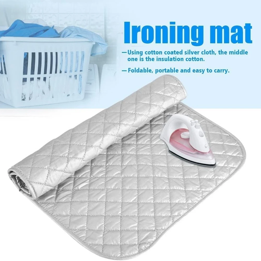 19x33.5 inch Ironing Blanket Ironing Mat, Small footprintPortable Travel Ironing Pad Cover for Washer DryerTable Top Countertop