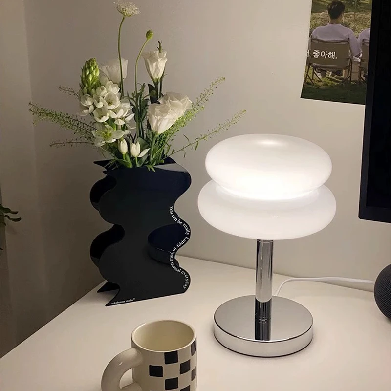 

Glass Table Lamp Cute Modern Minimalist Bedside Led Light Decorative Bedroom Desktop Atmosphere Lamps Creative Night Light Room