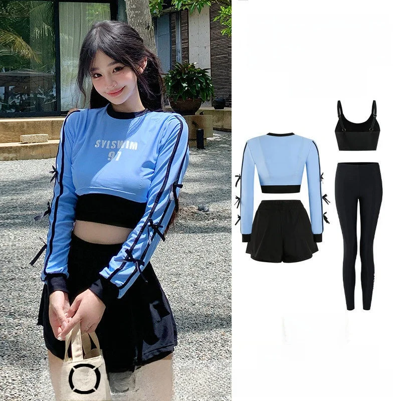 

Women's Wetsuit Long Sve Long Pants Surfing Suit Qui Dry Diving Clothes Jellyfi ape Outdoor Swimming Gear