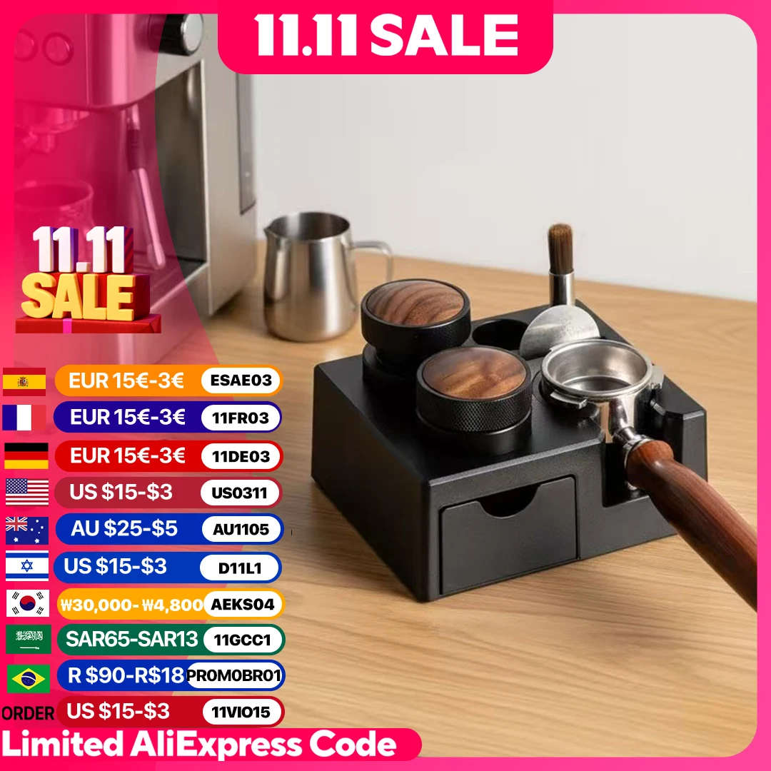 

51/53/58 мм портафильтры для кофе, коврик, подставка из АБС-пластика, коврик для тампера для эспрессо, держатель распределителя, инструменты для кафе, аксессуары для бариста