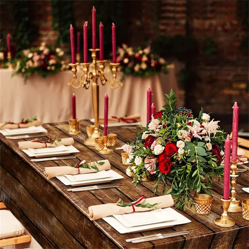 Brown Wood-Grain Tablecloths And Rural-Style Tablecloth Decorations, Suitable For Birthday And Wedding Party Occasions