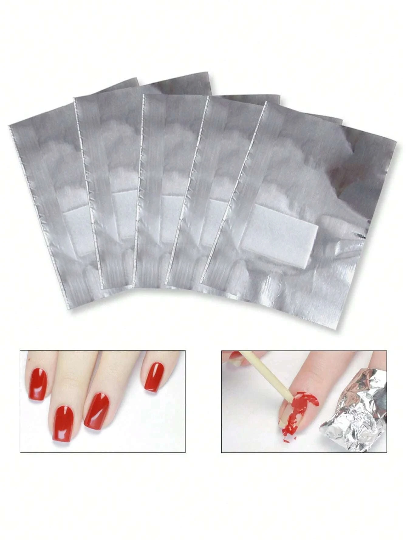 100pcs Aluminium Foil Gel Nail Polish Remover Wraps Acetone Nail Art Accessories Soak Off Removal Cleaner Salon Manicure Tools