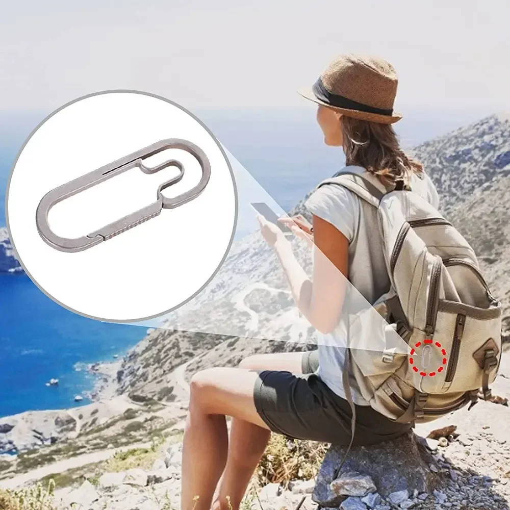 

1Pc Outdoor Camping Carabiner Titanium Alloy Keychain Hanging Buckle Snap Decorative Hooks for Hanging Fashion Key Rings