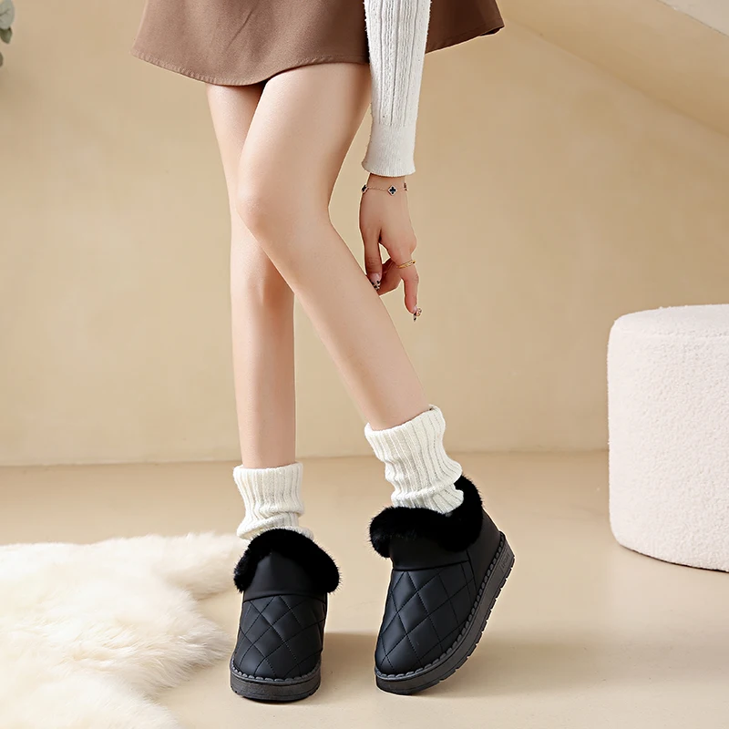 

Winter New Plush Inner Short Boot Outdoor Cold Proof and Warm Ankle Boot Thick Bottom Solid Color Fashion Versatile Cotton Shoes