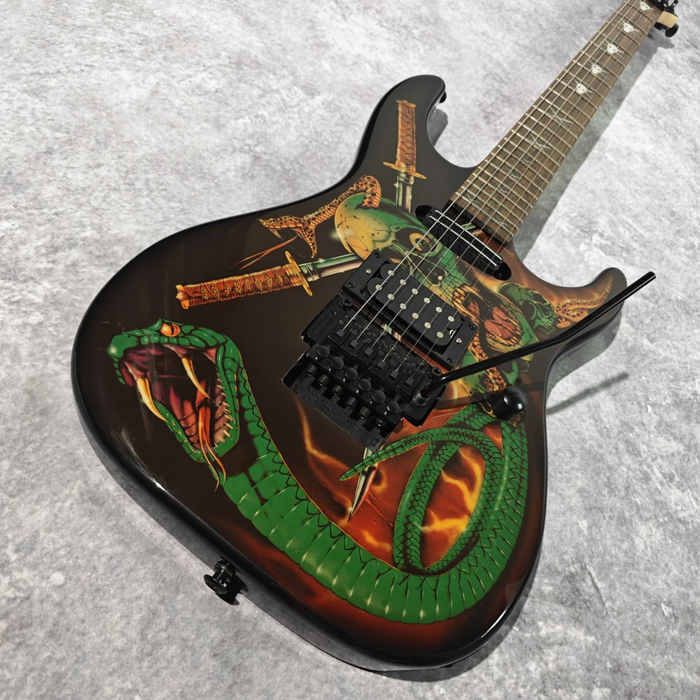 High-quality electric guitar water transfer decal double tremolo black in stock