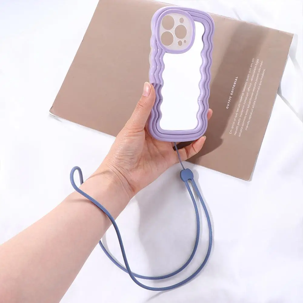 Silicone Anti Losing Rope Candy Color Phone Hanging Rope Working Card Keychain Mobile Phone Straps Badge Lanyard Long Rope